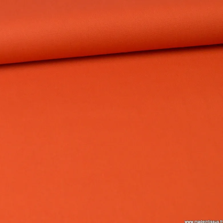 Tissu demi natté coton Terracotta
