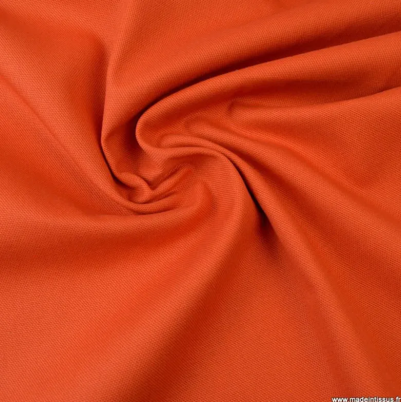 Tissu demi natté coton Terracotta