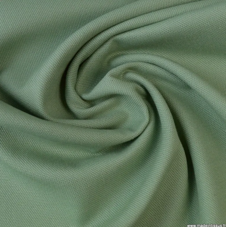 Tissu demi natté coton vert Céladon