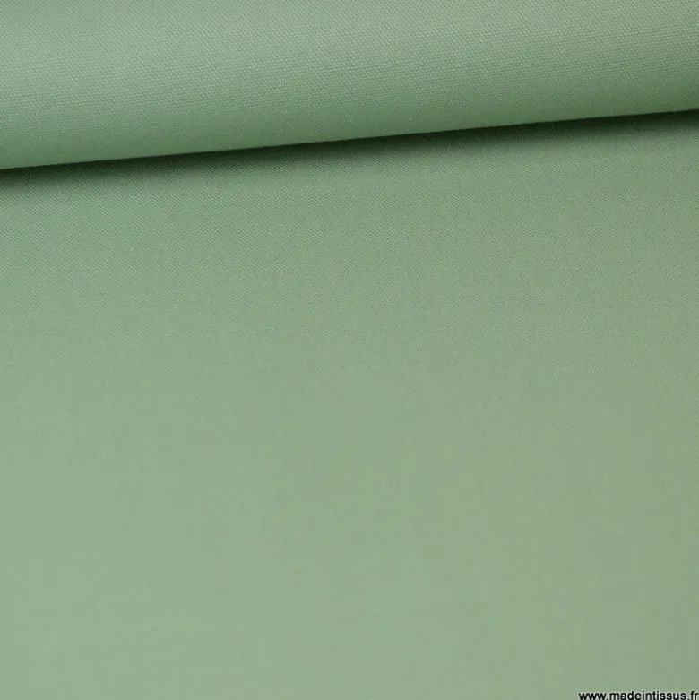Tissu demi natté coton vert Céladon
