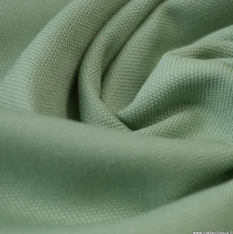 Tissu demi natté coton vert Céladon