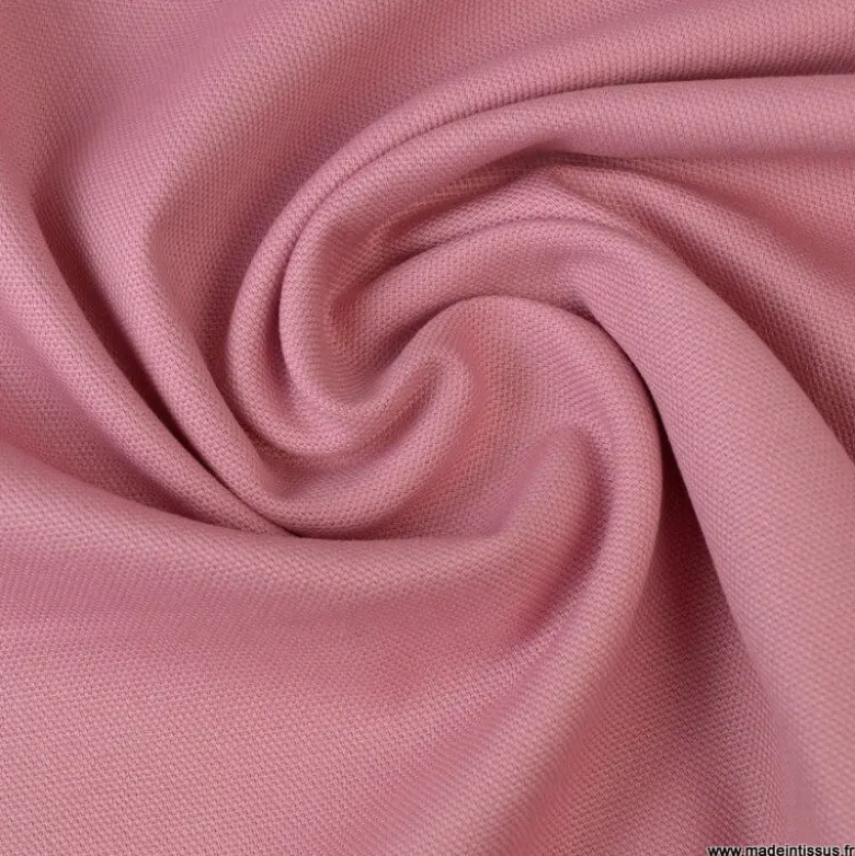 Tissu demi natté coton Vieux rose