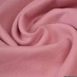 Tissu demi natté coton Vieux rose