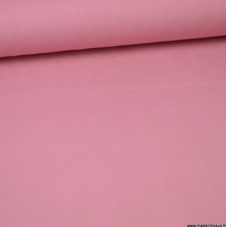 Tissu demi natté coton Vieux rose