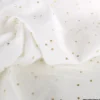 Tissu demi natté de Noël Pimiz motif pois dorés fond Blanc - OEKO TEX