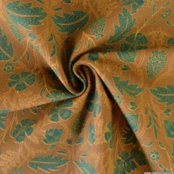 Tissu demi natté Lizandre fleurs vert canard