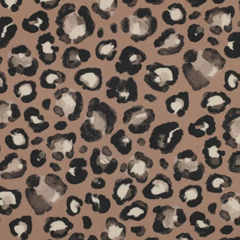 Tissu Demi-Natté motif léopard – Fond Camel