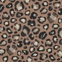 Tissu Demi-Natté motif léopard – Fond Camel