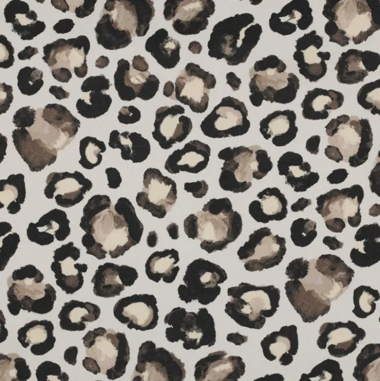 Tissu Demi-Natté motif léopard – Fondbeige clair