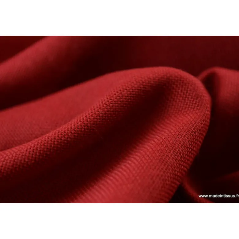 Tissu demi natté polyester rouge grande largeur