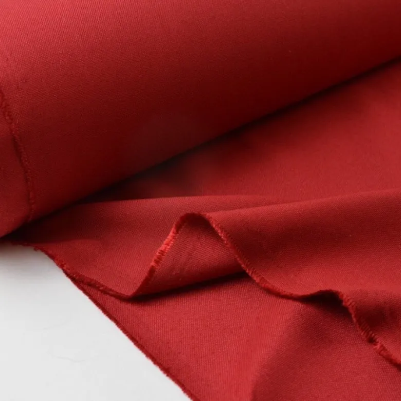 Tissu demi natté polyester rouge grande largeur