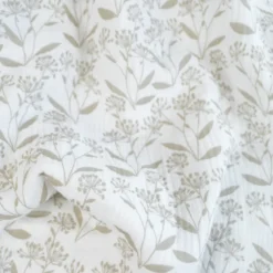 Tissu double gaze Alphonse motif fleurs fond blanc cassé - OEKO TEX