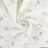 Tissu Double Gaze Bio – Motif Lapins Roses & Fleurs