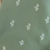 Tissu Double gaze brodée Cactus fond kaki - OEKO TEX