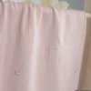 Tissu Double gaze brodée lunes et étoiles fond rose pale - OEKO TEX