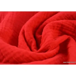 Tissu Double gaze colorisrouge - OEKO TEX