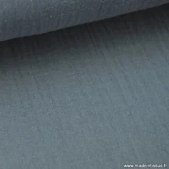 Tissu Double gaze coton Anthracite - OEKO TEX