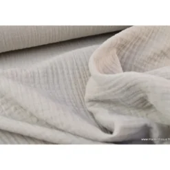 Tissu Double gaze coton beige - OEKO TEX