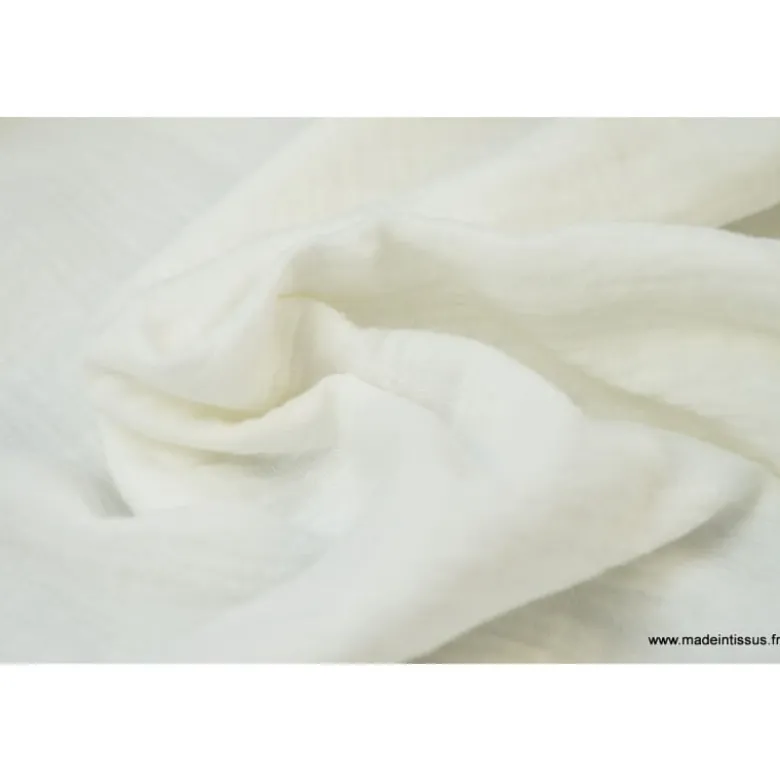 Tissu Double gaze coton Blanc cassé - Milk - OEKO TEX