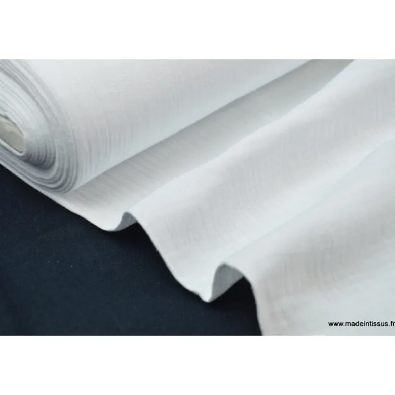 Tissu Double gaze coton Blanc - OEKO TEX