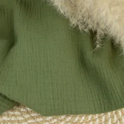 Tissu Double gaze coton Colois vert fougère - OEKO TEX
