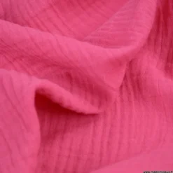 Tissu Double gaze coton Coloris rose cylamen - OEKO TEX