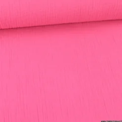 Tissu Double gaze coton Coloris rose cylamen - OEKO TEX