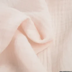 Tissu Double gaze coton Coloris blanc rosé Morganite - OEKO TEX