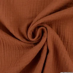 Tissu Double gaze coton Coloris Toffee - OEKO TEX