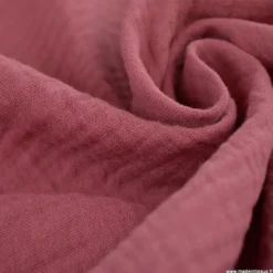 Tissu Double gaze coton Coloris Framboise - OEKO TEX