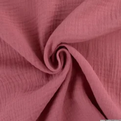 Tissu Double gaze coton Coloris Framboise - OEKO TEX