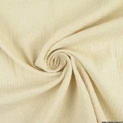 Tissu Double gaze coton Coloris Lin - OEKO TEX