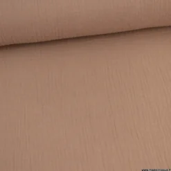 Tissu Double gaze coton Coloris Châtaigne - OEKO TEX