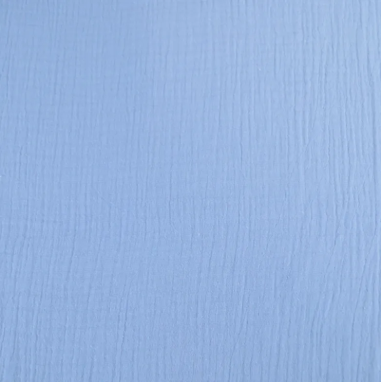 Tissu Double gaze coton Coloris Bleu Baltique - OEKO TEX