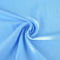 Tissu Double gaze coton Coloris Bleu riviera - OEKO TEX