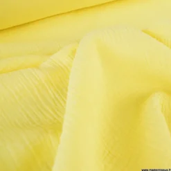 Tissu Double gaze coton Coloris Jaune Lemon - OEKO TEX
