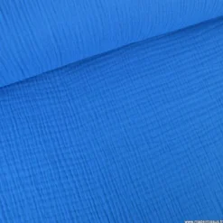 Tissu Double gaze coton Coloris bleu outremer - OEKO TEX