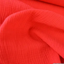 Tissu Double gaze coton Coloris Cerise - OEKO TEX