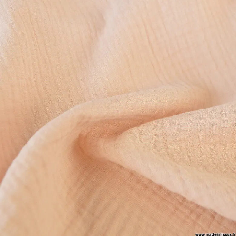 Tissu Double gaze coton Coloris Skin - OEKO TEX