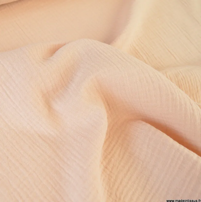 Tissu Double gaze coton Coloris Skin - OEKO TEX