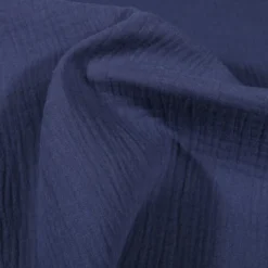 Tissu Double gaze coton Coloris bleu Indigo - OEKO TEX