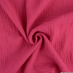Tissu Double gaze coton Coloris Pourpre - OEKO TEX