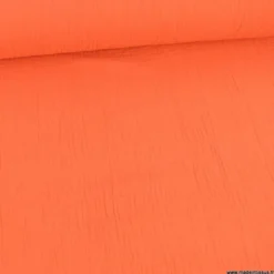 Tissu Double gaze coton Coloris Orange Tangerine - OEKO TEX