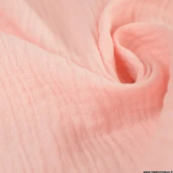 Tissu Double gaze coton Coloris Blush - OEKO TEX