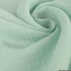 Tissu Double gaze coton Coloris Menthe clair - OEKO TEX