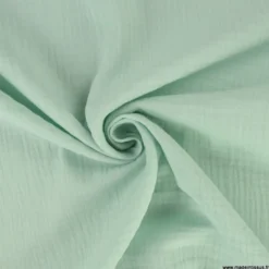 Tissu Double gaze coton Coloris Menthe clair - OEKO TEX