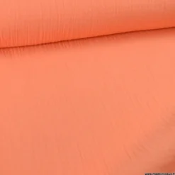 Tissu Double gaze coton Coloris Papaye - OEKO TEX
