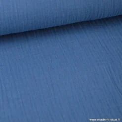 Tissu Double gaze 100% coton denim foncé - OEKO TEX