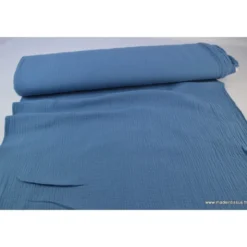 Tissu Double gaze 100% coton denim foncé - OEKO TEX