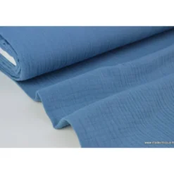 Tissu Double gaze 100% coton denim foncé - OEKO TEX